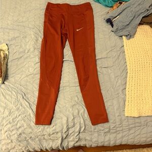 Nike Red Leggings Stretchy Athletic Fit